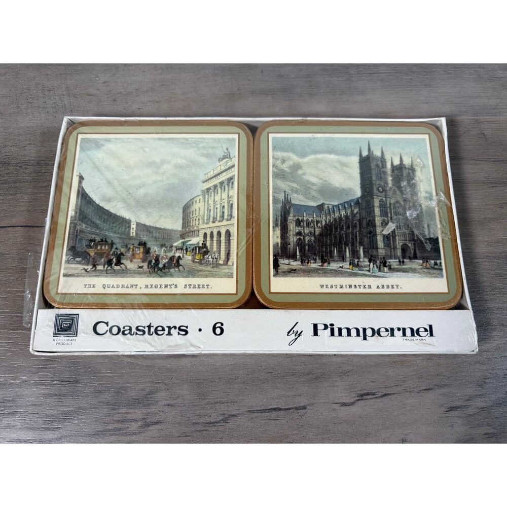 Pimpernel 19th Century London Coasters- Set 6- New in Box- See Description